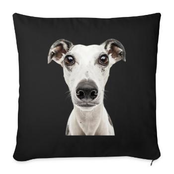 Whippet - Housse de coussin décorative 45 x 45 cm - noir - Devant