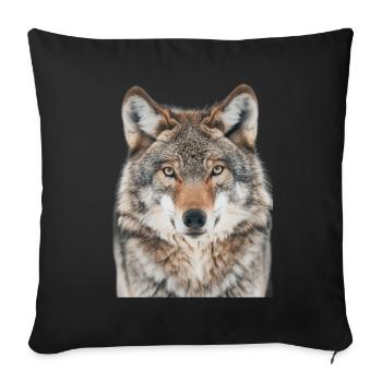 Wolf - Sofakissenbezug 45 x 45 cm - Schwarz - Vorne
