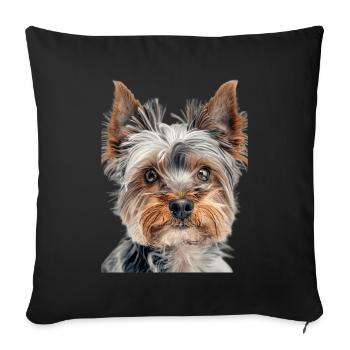 Yorkshire Terrier - Sofa pillowcase 17,3'' x 17,3'' (45 x 45 cm) - black - Front