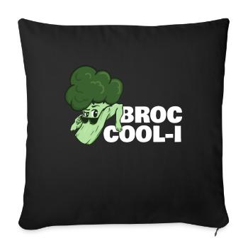 Broc Cool-I Brokkoli Gesundes Gemüse - Sofakissenbezug 45 x 45 cm - Schwarz - Vorne