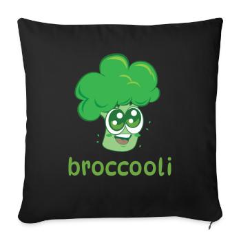 Broccooli Brokkoli Gesundes Gemüse - Sofakissenbezug 45 x 45 cm - Schwarz - Vorne