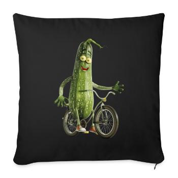 Zucchini Bicycle - Sofa pillowcase 17,3'' x 17,3'' (45 x 45 cm) - black - Front