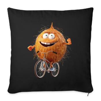 Coconut Bicycle - Sofa pillowcase 17,3'' x 17,3'' (45 x 45 cm) - black - Front