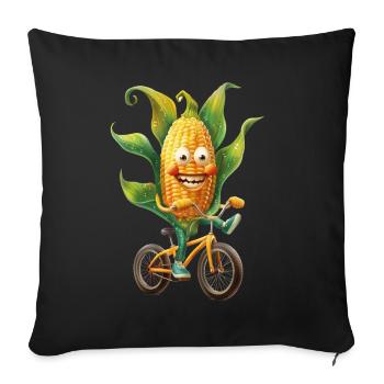 Corn on the cob bike - Sofa pillowcase 17,3'' x 17,3'' (45 x 45 cm) - black - Front