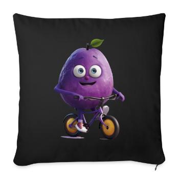 Plum Bike - Sofa pillowcase 17,3'' x 17,3'' (45 x 45 cm) - black - Front