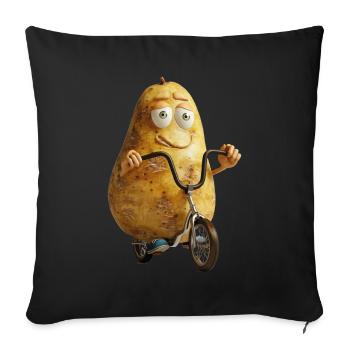 Vélo Patate - Housse de coussin décorative 45 x 45 cm - noir - Devant