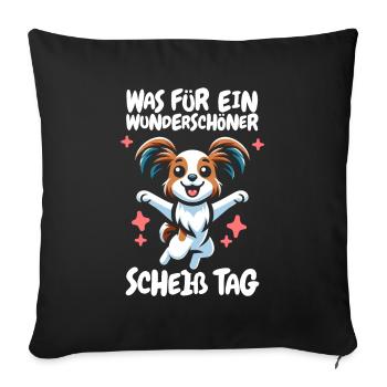 Papillon Funny Please Shut Up - Sofa pillowcase 17,3'' x 17,3'' (45 x 45 cm) - black - Front