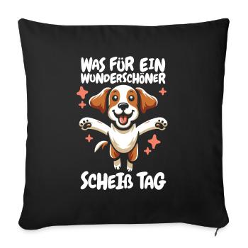 Brittany Spaniel Lustig - Sofakissenbezug 45 x 45 cm - Schwarz - Vorne