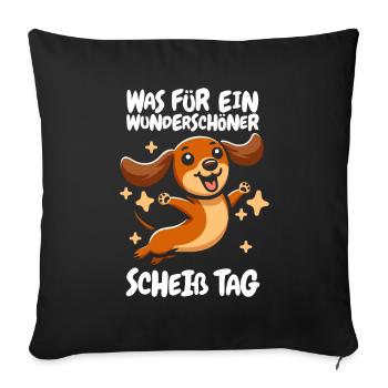 Dachshund Dachshund Funny - Sofa pillowcase 17,3'' x 17,3'' (45 x 45 cm) - black - Front