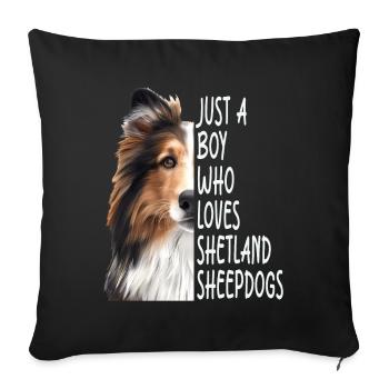 Berger Shetland - Housse de coussin décorative 45 x 45 cm - noir - Devant