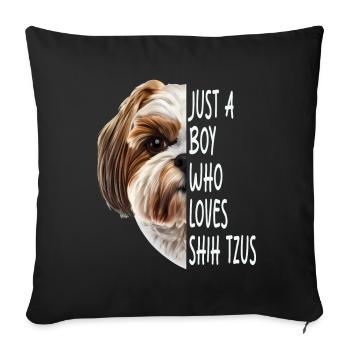 Shih Tzu - Sofakissenbezug 45 x 45 cm - Schwarz - Vorne