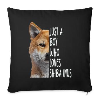 Shiba Inu - Sofa pillowcase 17,3'' x 17,3'' (45 x 45 cm) - black - Front
