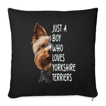 Yorkshire Terrier - Sofa pillowcase 17,3'' x 17,3'' (45 x 45 cm) - black - Front