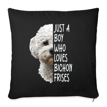 Bichon Frisé - Housse de coussin décorative 45 x 45 cm - noir - Devant
