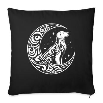 Golden Retriever Tribal Moon Phases - Sofa pillowcase 17,3'' x 17,3'' (45 x 45 cm) - black - Front