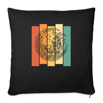 Phases de la Lune Tribale de la Chèvre - Housse de coussin décorative 45 x 45 cm - noir - Devant