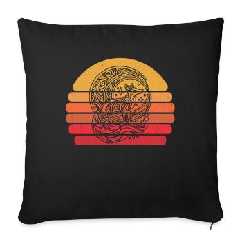 Phases de la lune tribale Fox - Housse de coussin décorative 45 x 45 cm - noir - Devant