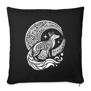 Phases de la lune tribale Fox - Housse de coussin décorative 45 x 45 cm - noir - Devant