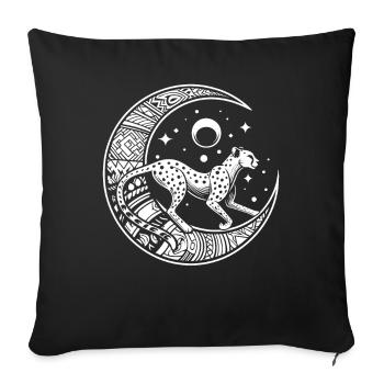 Phases de la Lune Tribale Guépard - Housse de coussin décorative 45 x 45 cm - noir - Devant