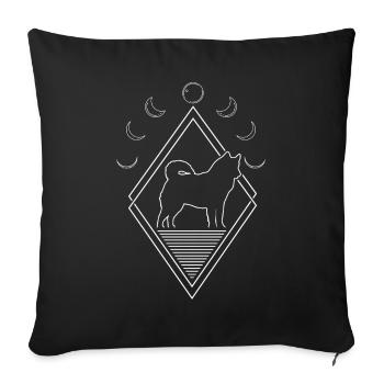 Husky de Sibérie Phases de Lune - Housse de coussin décorative 45 x 45 cm - noir - Devant