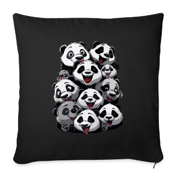 Panda - Sofa pillowcase 17,3'' x 17,3'' (45 x 45 cm) - black - Front