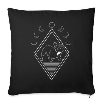 Bulldog Moon Phases - Sofa pillowcase 17,3'' x 17,3'' (45 x 45 cm) - black - Front