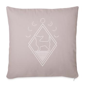 Phases de lune Chihuahua - Housse de coussin décorative 45 x 45 cm - taupe clair - Devant