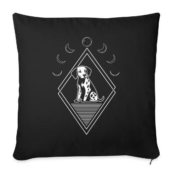 Phases de la lune en Dalmatie - Housse de coussin décorative 45 x 45 cm - noir - Devant