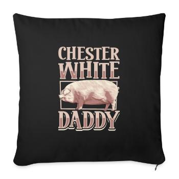 Chester White Pig Dad - Housse de coussin décorative 45 x 45 cm - noir - Devant