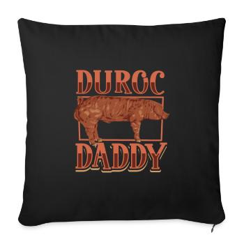 Duroc Papa Cochon - Housse de coussin décorative 45 x 45 cm - noir - Devant