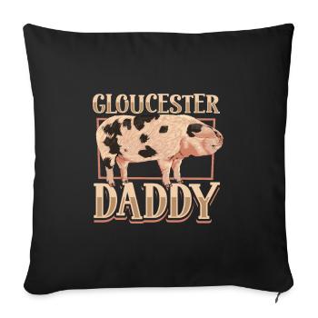 Papa cochon du Gloucestershire Old Spot - Housse de coussin décorative 45 x 45 cm - noir - Devant