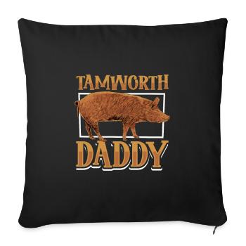 Papa cochon de Tamworth - Housse de coussin décorative 45 x 45 cm - noir - Devant