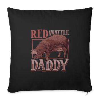 Red wattle pig dad - Sofa pillowcase 17,3'' x 17,3'' (45 x 45 cm) - black - Front