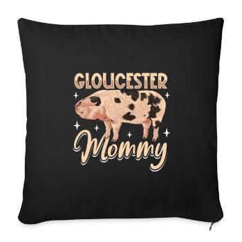 Maman cochonne Gloucestershire Old Spot - Housse de coussin décorative 45 x 45 cm - noir - Devant