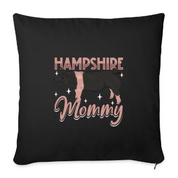 Maman cochon du Hampshire - Housse de coussin décorative 45 x 45 cm - noir - Devant