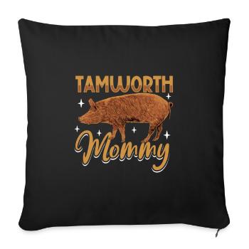 Maman cochon Tamworth - Housse de coussin décorative 45 x 45 cm - noir - Devant