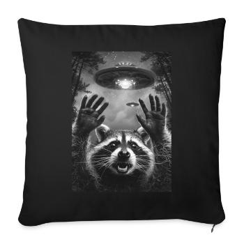 Ufo Selfie Waschbär - Sofakissenbezug 45 x 45 cm - Schwarz - Vorne