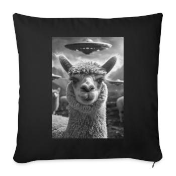 Ovni Selfie Alpaga - Housse de coussin décorative 45 x 45 cm - noir - Devant