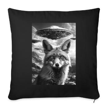 Ufo Selfie Fox - Sofa pillowcase 17,3'' x 17,3'' (45 x 45 cm) - black - Front