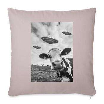 UFO Selfie Cow - Sofa pillowcase 17,3'' x 17,3'' (45 x 45 cm) - light taupe - Front