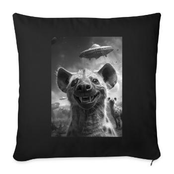 Hyène OVNI Selfie - Housse de coussin décorative 45 x 45 cm - noir - Devant