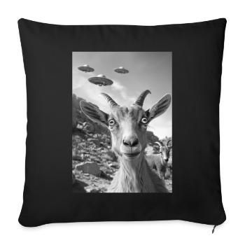 Ovni Selfie Bouquetin - Housse de coussin décorative 45 x 45 cm - noir - Devant