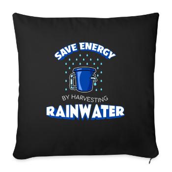 Save Energy Rainwater Treatment - Sofa pillowcase 17,3'' x 17,3'' (45 x 45 cm) - black - Front