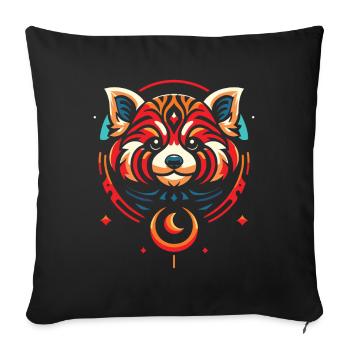 Red Panda Moon Phases - Sofa pillowcase 17,3'' x 17,3'' (45 x 45 cm) - black - Front