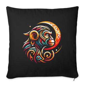 Affe Moon Phases - Sofakissenbezug 45 x 45 cm - Schwarz - Vorne
