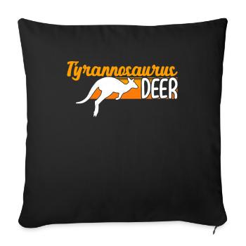 Illustration de cerf tyrannosaure kangourou drôle - Housse de coussin décorative 45 x 45 cm - noir - Devant
