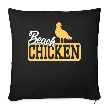 Funny seagull beach chicken design for seagull fans. S - Sofa pillowcase 17,3'' x 17,3'' (45 x 45 cm) - black - Front