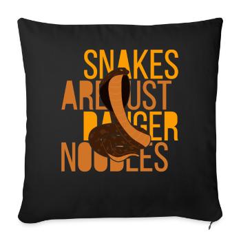Les serpents ne sont que des nouilles de danger Les serpents sont un danger n - Housse de coussin décorative 45 x 45 cm - noir - Devant