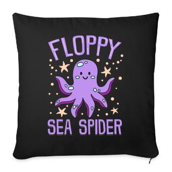 Illustration drôle d’araignée de mer souple de pieuvre pour - Housse de coussin décorative 45 x 45 cm - noir - Devant