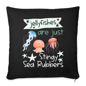 Les méduses ne sont que des gommes de mer avares Drôle de torture - Housse de coussin décorative 45 x 45 cm - noir - Devant